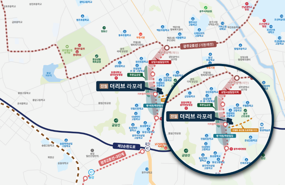 진월 더리브 라포레 현장위치